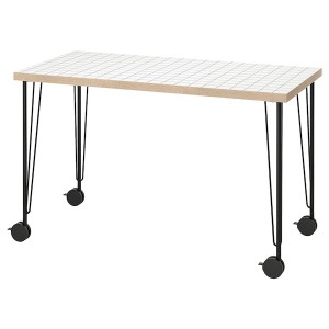 IKEA LAGKAPTEN / KRILLE desk, 47 1/4x23 5/8 in White Anthracite / Black, Ikea Ireland | 3657NJDFU