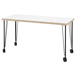 IKEA LAGKAPTEN / KRILLE desk, 55 1/8x23 5/8 in White Anthracite / Black, Ikea Ireland | 1635RCLEI