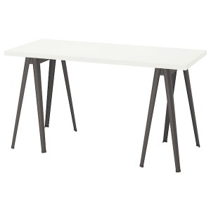 IKEA LAGKAPTEN / NÄRSPEL desk, 55 1/8x23 5/8 in White / Dark Gray, Ikea Ireland | 7295QZGCJ