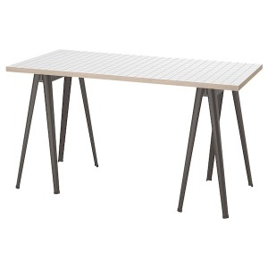 IKEA LAGKAPTEN / NÄRSPEL desk, 55 1/8x23 5/8 in White Anthracite / Dark Gray, Ikea Ireland | 8502DGBEZ