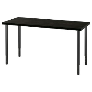 IKEA LAGKAPTEN / OLOV desk, 55 1/8x23 5/8 in Black / Brown / Black, Ikea Ireland | 2956FNVHP