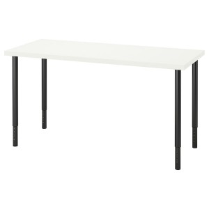 IKEA LAGKAPTEN / OLOV desk, 55 1/8x23 5/8 in White / Black, Ikea Ireland | 9375ENXJF