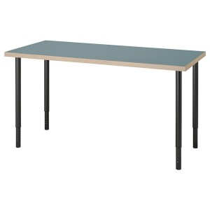 IKEA LAGKAPTEN / OLOV desk, 55 1/8x23 5/8 in Gray / Turquoise / Black, Ikea Ireland | 2493ISTQJ