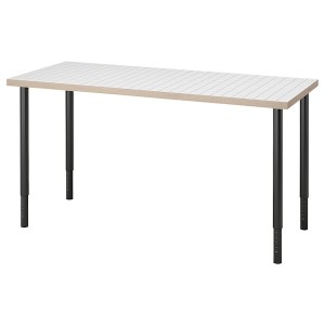 IKEA LAGKAPTEN / OLOV desk, 55 1/8x23 5/8 in White Anthracite / Black, Ikea Ireland | 6842VPQWS