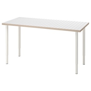 IKEA LAGKAPTEN / OLOV desk, 55 1/8x23 5/8 in White Anthracite / White, Ikea Ireland | 9732NIVWY