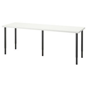 IKEA LAGKAPTEN / OLOV desk, 78 3/4x23 5/8 in White / Black, Ikea Ireland | 2694EVDUO