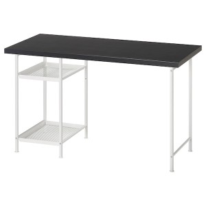 IKEA LAGKAPTEN / SPÄND desk, 47 1/4x23 5/8 in Black / Brown / White, Ikea Ireland | 7130EOGPJ