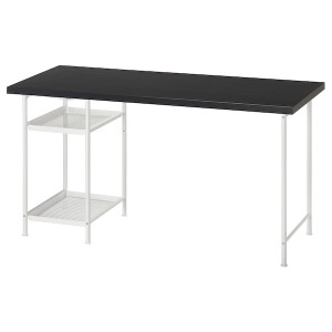 IKEA LAGKAPTEN / SPÄND desk, 55 1/8x23 5/8 in Black / Brown / White, Ikea Ireland | 8059ONHYJ