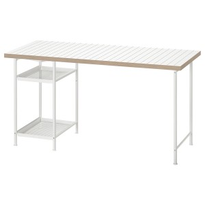 IKEA LAGKAPTEN / SPÄND desk, 55 1/8x23 5/8 in White / Anthracite, Ikea Ireland | 9162DPXLF