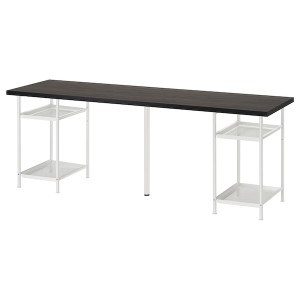 IKEA LAGKAPTEN / SPÄND desk, 78 3/4x23 5/8 in Black / Brown / White, Ikea Ireland | 9061PXIQG