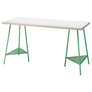 IKEA LAGKAPTEN / TILLSLAG desk, 55 1/8x23 5/8 in White Anthracite / Green, Ikea Ireland | 0326SOAKH