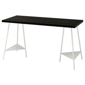 IKEA LAGKAPTEN / TILLSLAG desk, 55 1/8x23 5/8 in Black / Brown / White, Ikea Ireland | 0258FTKWN