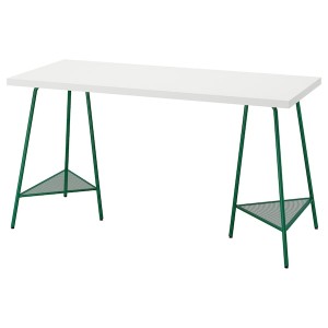 IKEA LAGKAPTEN / TILLSLAG desk, 55 1/8x23 5/8 in White / Green, Ikea Ireland | 9604KVTML