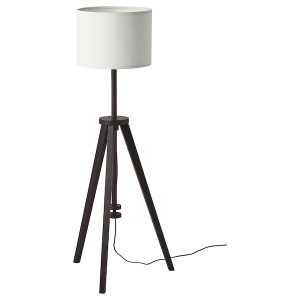 IKEA LAUTERS Floor lamp with LED bulb, brown ash White, Ikea Ireland | 7516GJMOF