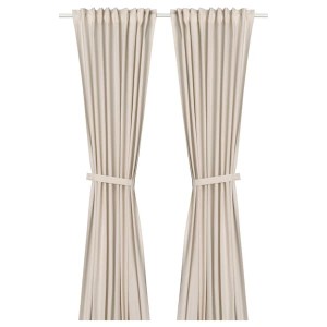 IKEA LENDA curtains with tie-backs, 1 pair, 55x98 in Off White, Ikea Ireland | 1682TULZS