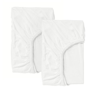 IKEA LEN crib fitted sheet, 28x52 in, 2 pack White, Ikea Ireland | 0572YKRCE