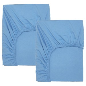 IKEA LEN crib fitted sheet, 28x52 in, 2 pack Light Blue, Ikea Ireland | 2839GANYD