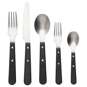 IKEA LIVNÄRA 20-piece flatware set, black, Ikea Ireland | 9216PVEOI
