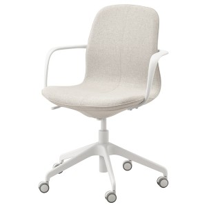 IKEA LÅNGFJÄLL conference chair with armrests Gunnared Beige / White, Ikea Ireland | 7389DUCEL