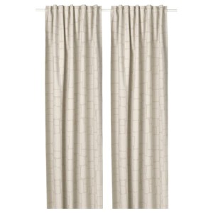 IKEA LÖNNSTÄVMAL black-out curtains, 1 pair, 57x98 in Beige, Ikea Ireland | 6378APWDU