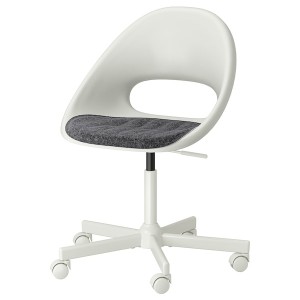 IKEA LOBERGET / MALSKÄR swivel chair + pad White / Dark Gray, Ikea Ireland | 4203XKMGR
