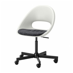 IKEA LOBERGET / MALSKÄR swivel chair + pad White Black / Dark Gray, Ikea Ireland | 7946ASXHT