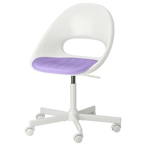 IKEA LOBERGET / MALSKÄR swivel chair + pad White / Lilac, Ikea Ireland | 5821TFQRZ