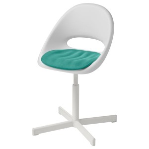 IKEA LOBERGET / SIBBEN children’s desk chair with pad, white/turquoise, Ikea Ireland | 2640MICHV