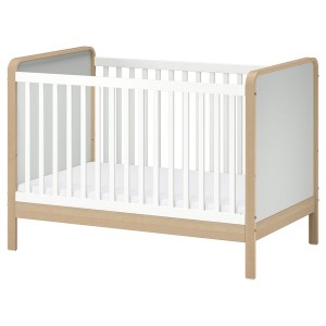 IKEA ÄLSKVÄRD crib, 27 1/2x52 in Birch / White, Ikea Ireland | 4612EFOAS