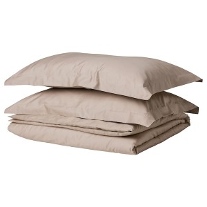 IKEA LUKTJASMIN duvet cover and pillowcase(s), Full/Queen (Double/Queen) Gray / Beige, Ikea Ireland | 5106YRPHJ