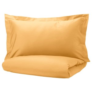 IKEA LUKTJASMIN duvet cover and pillowcase(s), King Yellow, Ikea Ireland | 9634VHJSX