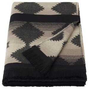 IKEA LUKTVÄDD throw, black/gray, 51x67 in, Ikea Ireland | 7450BAVLT