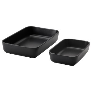 IKEA LYCKAD baking/serving dish, set of 2, dark gray, Ikea Ireland | 4973NUPGO