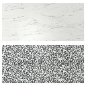 IKEA LYSEKIL wall panel, double sided white marble effect, 48x19 in Black / White Mosaic Patterned, Ikea Ireland | 6217IXPAM