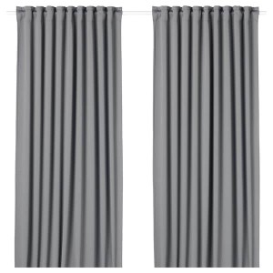 IKEA MAJGULL Blackout curtains, 1 pair, 57x98 in Gray, Ikea Ireland | 6841GFNIS