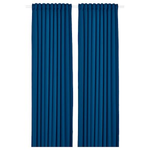 IKEA MAJGULL black-out curtains, 1 pair, 57x98 in Dark Blue, Ikea Ireland | 6513UDYKZ