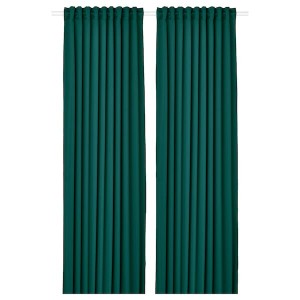 IKEA MAJGULL black-out curtains, 1 pair, 57x98 in Dark Turquoise, Ikea Ireland | 9864HWURQ