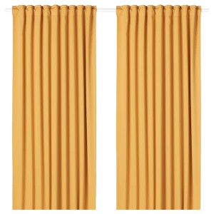 IKEA MAJGULL room darkening curtains, 1 pair, 57x98 in Yellow, Ikea Ireland | 2753GUYCZ
