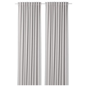 IKEA MAJGULL room darkening curtains, 1 pair, 57x98 in Light Gray, Ikea Ireland | 4986QOKTV