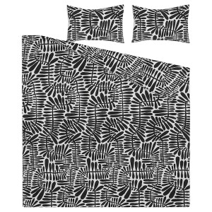 IKEA MAJSMOTT comforter set, Full/Queen Black / White, Ikea Ireland | 8543XKHPC