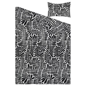 IKEA MAJSMOTT comforter set, Twin/Twin X-long Black / White, Ikea Ireland | 8153ITMNX