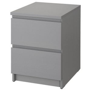 IKEA MALM 2-drawer chest, 15 3/4x21 5/8 in Gray Stained, Ikea Ireland | 8379OMZXK