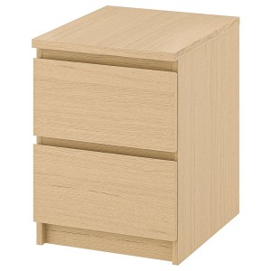 IKEA MALM 2-drawer chest, 15 3/4x21 5/8 in White Stained Oak Veneer, Ikea Ireland | 5048MFIZX
