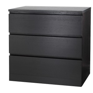IKEA MALM 3-drawer chest, 31 1/2x30 3/4 in Black / Brown, Ikea Ireland | 9213PBFAO