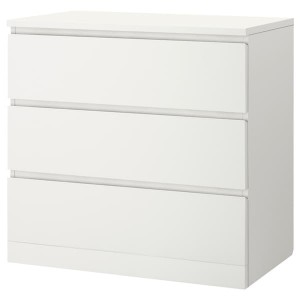 IKEA MALM 3-drawer chest, 31 1/2x30 3/4 in White, Ikea Ireland | 6032NBSIX