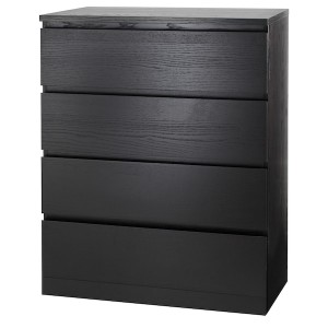 IKEA MALM 4-drawer chest, 31 1/2x39 3/8 in Black / Brown, Ikea Ireland | 8961IFZBJ