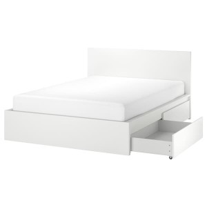 IKEA MALM high bed frame/2 storage boxes, Queen White, Ikea Ireland | 5230YGDRJ
