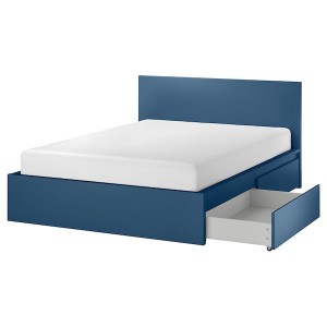 IKEA MALM high bed frame/2 storage boxes, Full Blue, Ikea Ireland | 9601RJQBE