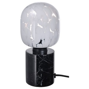 IKEA MARKFROST / MOLNART table lamp with LED bulb Marble Black / Tube / Shaped White / Clear Glass, Ikea Ireland | 1956XAVEO