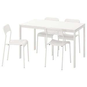 IKEA MELLTORP / ADDE table and 4 chairs, white, 49 1/4 in, Ikea Ireland | 1537VOFNH